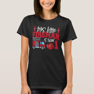 Kids This Little Fireman Is Now 1 Fire Truck 1st T-Shirt
