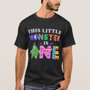 Kids This Little Monster is One 1st Birthday Party T-Shirt