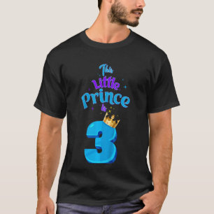 Kids This Little Prince Is 3 Birthday King 3 Year T-Shirt