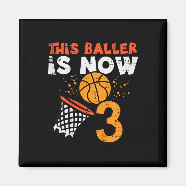 Kids This Ller Is Now 3 Sketll 3rd Birthday Bday B Magnet (Front)