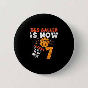 Kids This Ller Is Now 7 Sketll 7th Birthday Bday B 6 Cm Round Badge