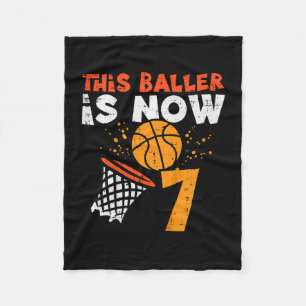 Kids This Ller Is Now 7 Sketll 7th Birthday Bday B Fleece Blanket