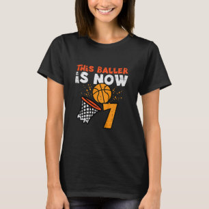 Kids This Ller Is Now 7 Sketll 7th Birthday Bday B T-Shirt