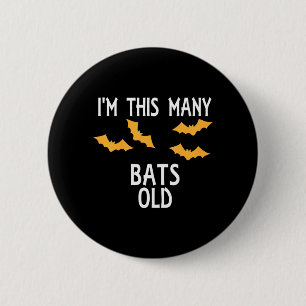 Kids This Many Bats Old 4th Birthday Bat Halloween 6 Cm Round Badge