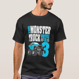 Kids This Monster Truck Driver Is 3 Birthday Top F