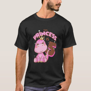 Kids This Princess Is 5 Girls 5th Birthday Pink Di T-Shirt