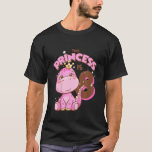 Kids This Princess Is 8 Girls 8th Birthday Pink Di T-Shirt