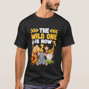 Kids This Wild One Is Now 2 Zoo Safari 2nd Birth T-Shirt