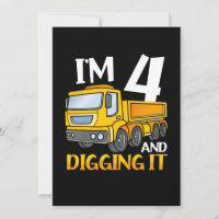 Kids Three 4yr 4th Birthday Construction Boy 4 Yr