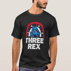 Kids Three Rex 3rd Birthday 3 Year Old Rex Dinosau T-Shirt