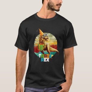 Kids Three Rex 3Rd Birthday Tee Third Dinosaur 3 Y
