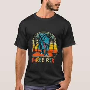 Kids Three Rex Birthday 3 Year Old Dinosaur 3Rd T T-Shirt