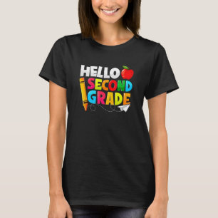Kids Tie Dye Hello Second 2nd Grade Teacher First T-Shirt