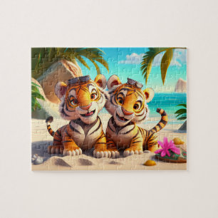 Kids Tiger Cubs Jigsaw Puzzle - Tropical