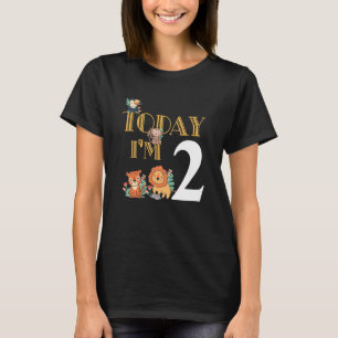 Kids Today Im 2 Children Kids Birthday Animals Zoo T-Shirt