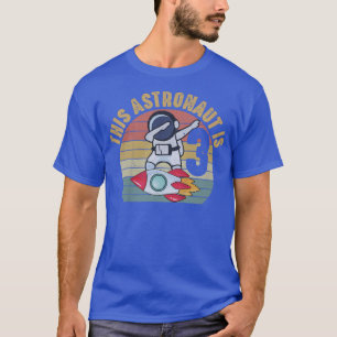 Kids Toddler 3 Year Old Rocket 3rd Birthday Dabbin T-Shirt