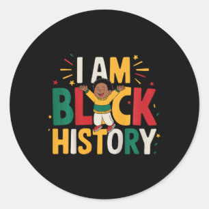 Kids Toddler Black History I Am Juneteenth Black M Classic Round Sticker