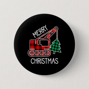 Kids Toddler Christmas Truck Boy Xmas Excavator Pl 6 Cm Round Badge