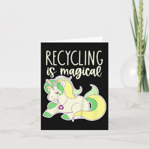Kids Toddler Earth Day Recycle Unicorn Girls Recyc Card