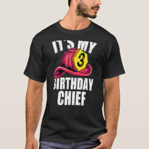 Kids Toddler Fire Chief Outfit 3rd Birthday Party T-Shirt