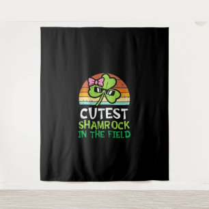 Kids Toddler Girls St Patricks Day Cutest Shamrock Tapestry