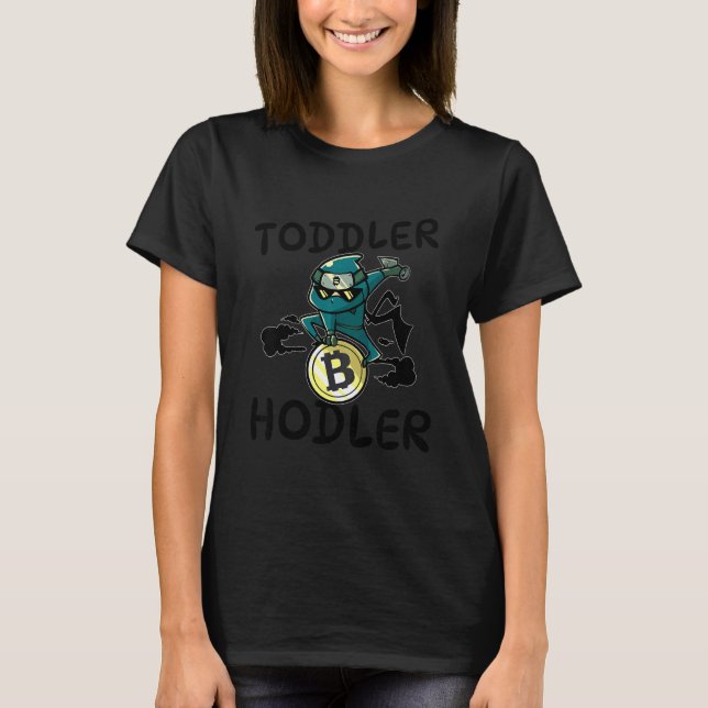 Kids Toddler Hodler Bitcoin Ninja with Sunglasses  T-Shirt (Front)