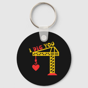 Kids Toddler Little Boy Construction Valentine Day Key Ring