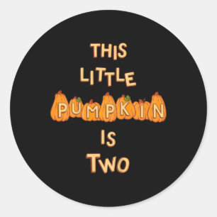 Kids Toddler's 2nd Birthday Fall Pumpkin Theme Par Classic Round Sticker