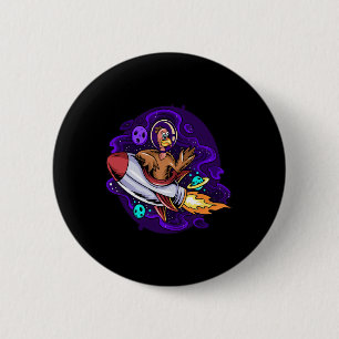 Kids Toddlers Funny Thanksgiving Turkey Riding Spa 6 Cm Round Badge