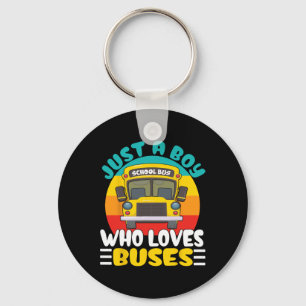 Kids Toddlers School Bus Costume Just A Boy Who Lo Key Ring