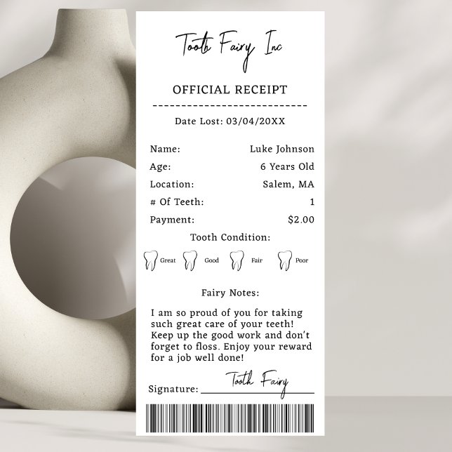 Kids Tooth Fairy Letter Certificate 1st Tooth Lost Invitation (Creator Uploaded)