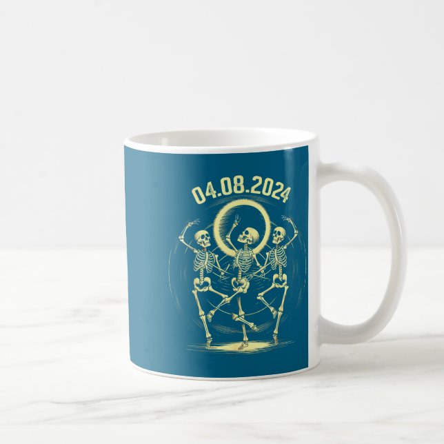 Kids Total Solar Eclipse Skeletons Dancing Coffee Mug (Right)