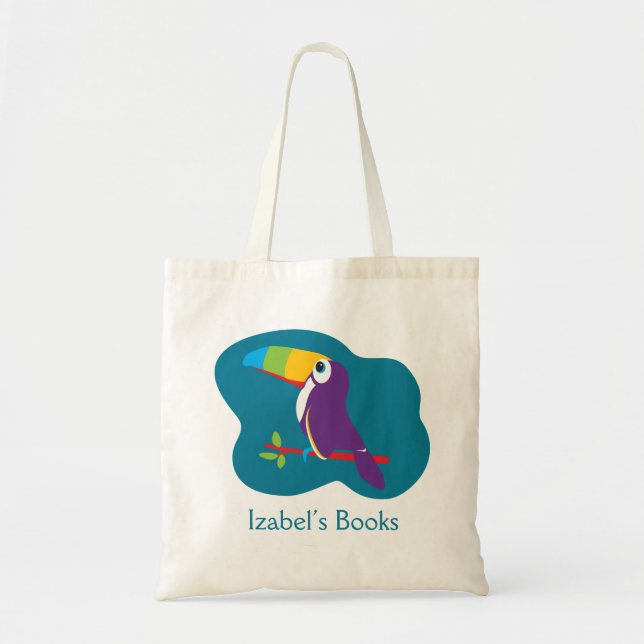 Kids toucan graphic art library bag (Front)