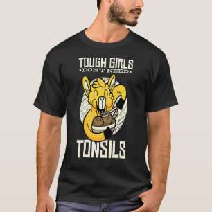 Kids Tough Girls Dont Need Tonsils Lama Recovery T-Shirt