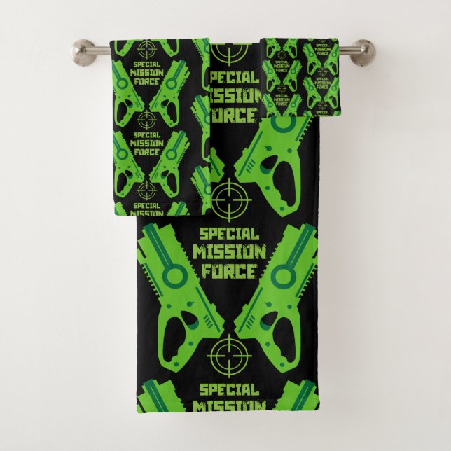 Kids Toy Gun Battle Christmas And Birthday Bath Towel Set (Insitu)