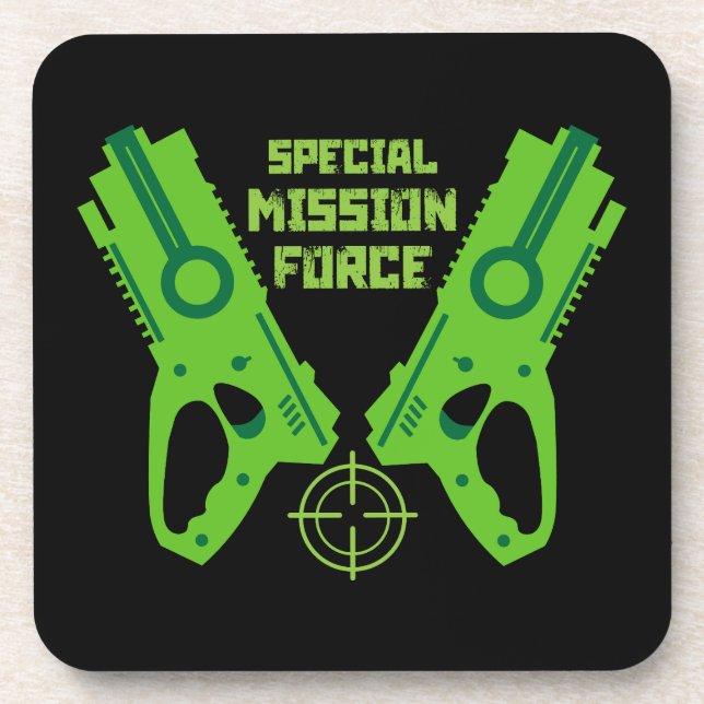 Kids Toy Gun Battle Christmas And Birthday Coaster (Front)