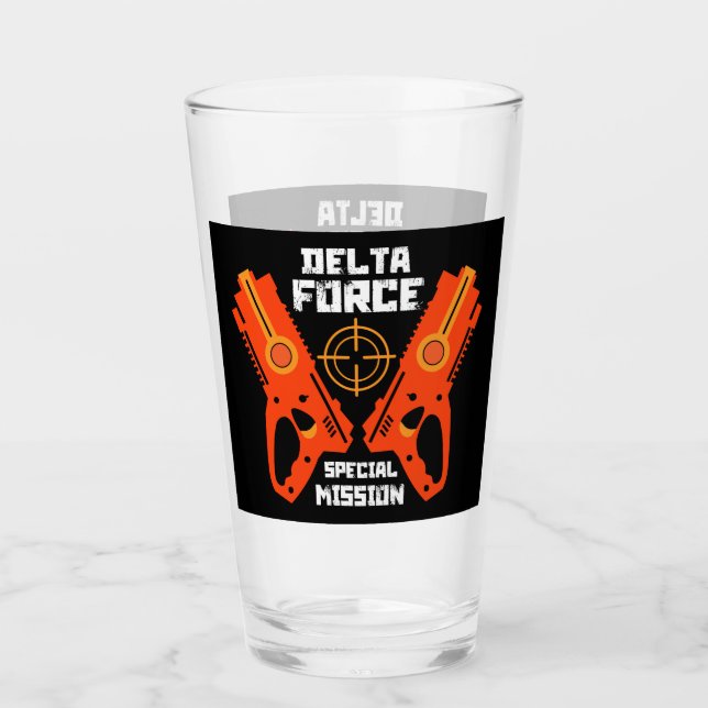 Kids Toy Gun Battle Christmas Glass (Front)