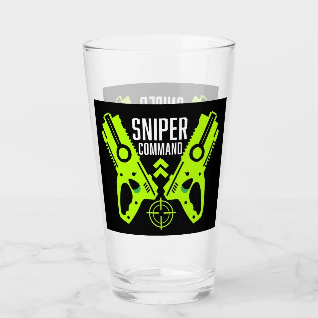 Kids Toy Gun Battle Christmas Glass (Front)