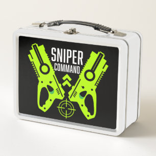 Kids Toy Gun Battle Christmas Metal Lunch Box