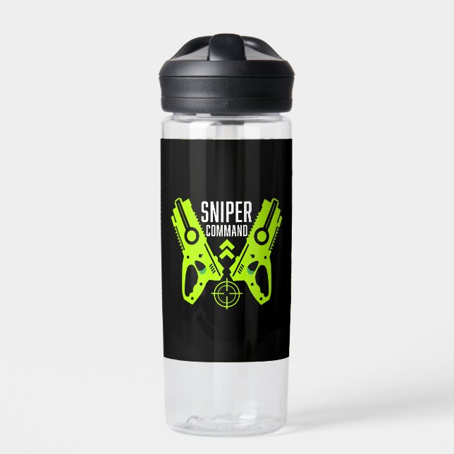 Kids Toy Gun Battle Christmas Water Bottle (Front)