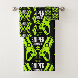 Kids Toy Gun Battle Sniper Bath Towel Set