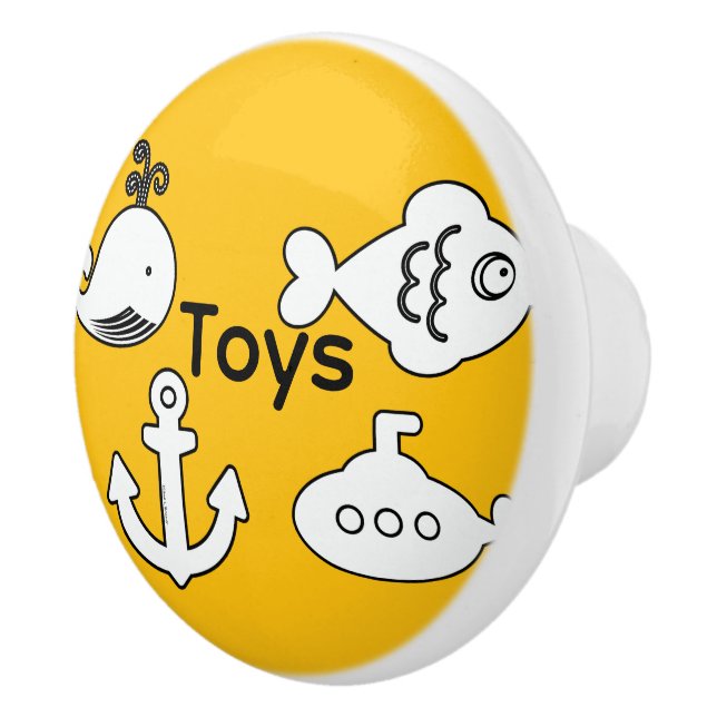 Kids Toys Yellow Ceramic Drawer Pull (Right)