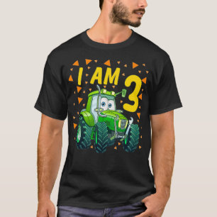 Kids Tractor 3rd birthday son farmer 3 years old f T-Shirt