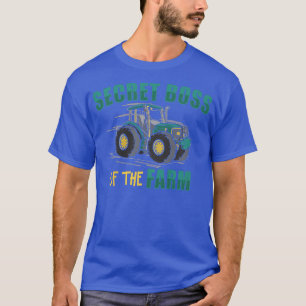 Kids Tractor Boy Young Farmer Secret Boss Of The F T-Shirt