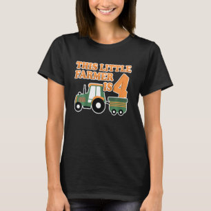 Kids Tractor I Am 4 Years Boy Tractor Farm 4 Birth T-Shirt
