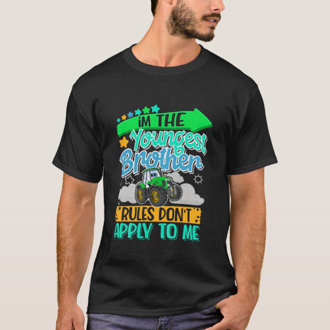 Kids Tractor I Kids I Little Brother I Youngest Br T-Shirt (Front)