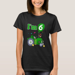 Kids Tractor I'm 6 Six Farm Barnyard Sixth 6th Bir T-Shirt