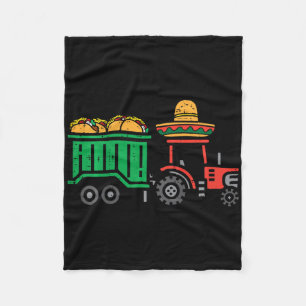 Kids Tractor Tacos Funny Toddler Boys Cinco De May Fleece Blanket