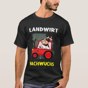 Kids Tractor With Cow Treker Farmer Young T-Shirt