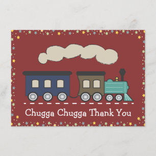Kid's Train Party Thank You Card